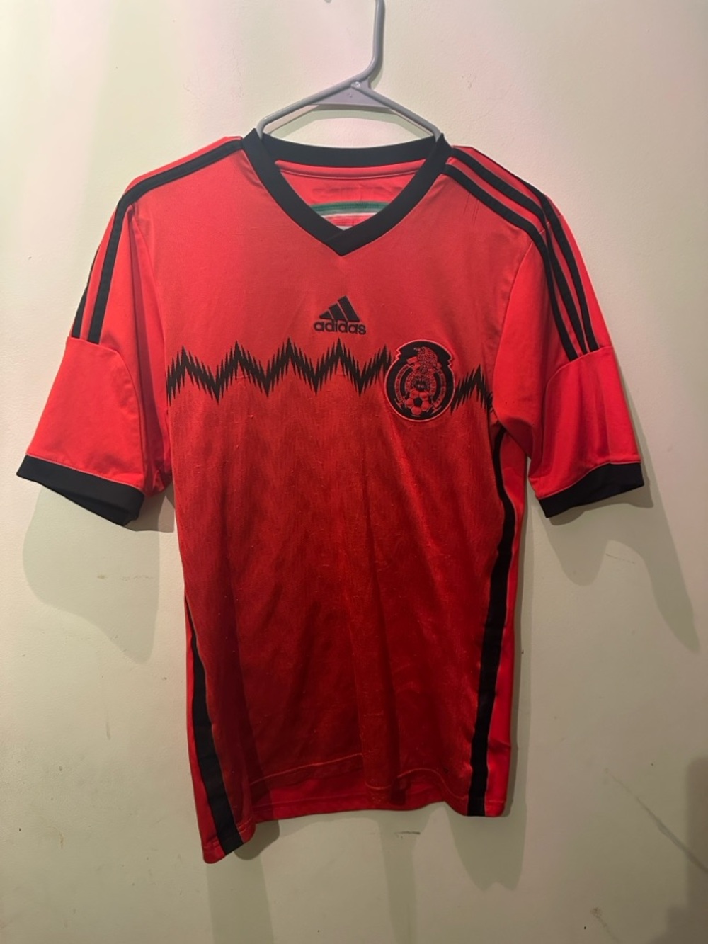 adidas Kids Red and Black Mexico Soccer Top